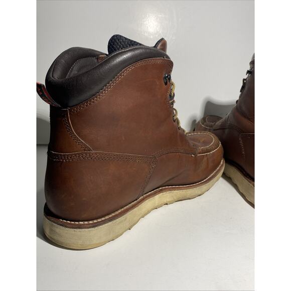 Vtg. Red Wing Moc Toe Men's Size 12 D Brown Red Leather Boots No.405 - Picture 10 of 16